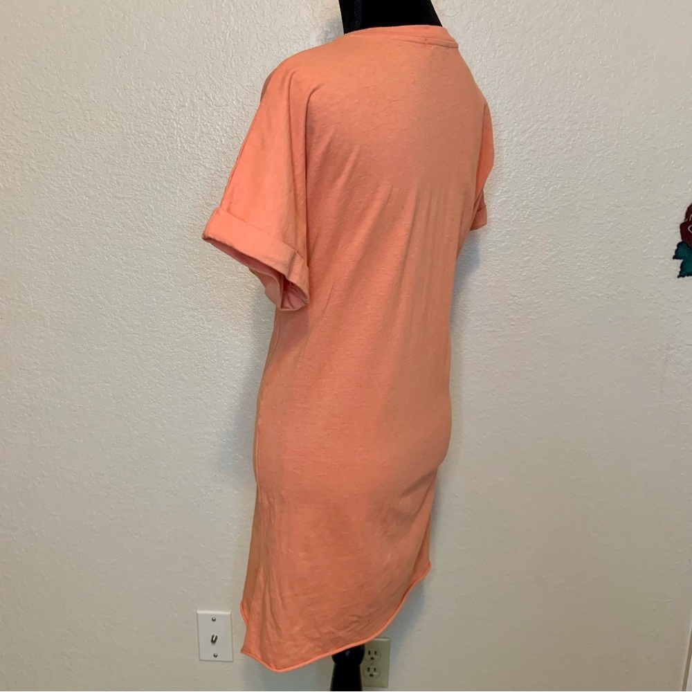 BP Nordstrom Corset Lace Up Tee Shirt Dress Orange Size Small - Picture 8 of 13
